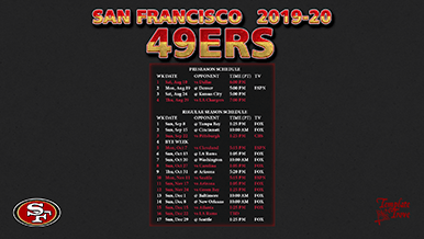 San Francisco 49ers 2019-20 Wallpaper Schedule