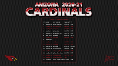 Arizona Cardinals 2020-21 Wallpaper Schedule