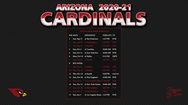 Arizona Cardinals 2020-21 Wallpaper Schedule