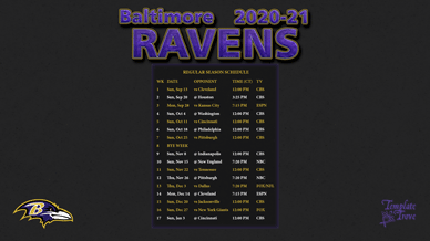 Baltimore Ravens 2020-21 Wallpaper Schedule