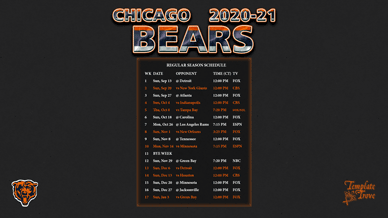 Chicago Bears 2020-21 Wallpaper Schedule