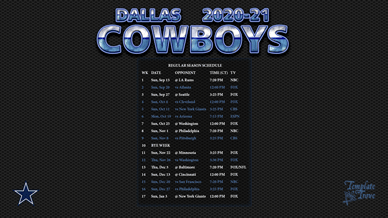 Dallas Cowboys 2020-21 Wallpaper Schedule