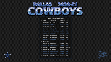 Dallas Cowboys 2020-21 Wallpaper Schedule