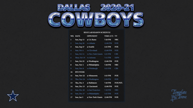 Dallas Cowboys 2020-21 Wallpaper Schedule
