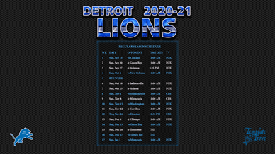 Detroit Lions 2020-21 Wallpaper Schedule