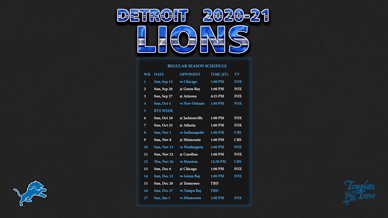 Detroit Lions 2020-21 Wallpaper Schedule