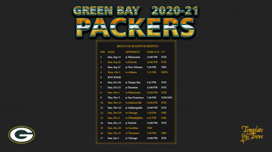 Green Bay Packers 2020-21 Wallpaper Schedule