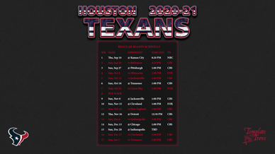 Houston Texans 2020-21 Wallpaper Schedule