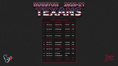 Houston Texans 2020-21 Wallpaper Schedule