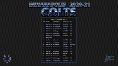 Indianapolis Colts 2020-21 Wallpaper Schedule