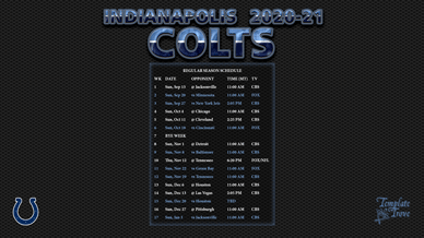 Indianapolis Colts 2020-21 Wallpaper Schedule
