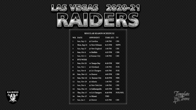 Las Vegas Raiders 2020-21 Wallpaper Schedule