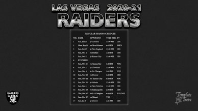 Las Vegas Raiders 2020-21 Wallpaper Schedule