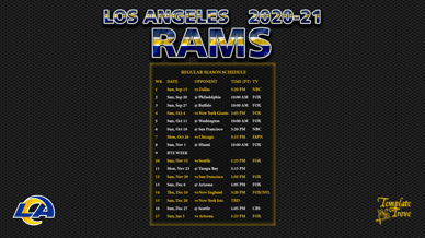 Los Angeles Rams 2020-21 Wallpaper Schedule