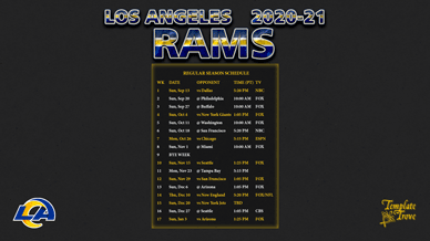 Los Angeles Rams 2020-21 Wallpaper Schedule