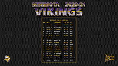 Minnesota Vikings 2020-21 Wallpaper Schedule