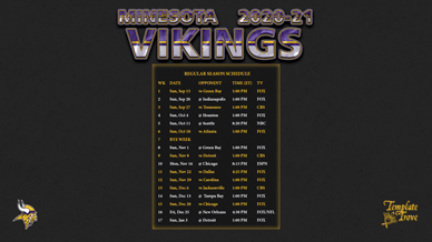 Minnesota Vikings 2020-21 Wallpaper Schedule