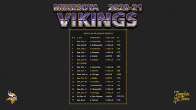 Minnesota Vikings 2020-21 Wallpaper Schedule