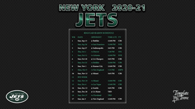 New York Jets 2020-21 Wallpaper Schedule