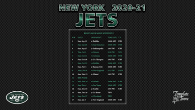New York Jets 2020-21 Wallpaper Schedule