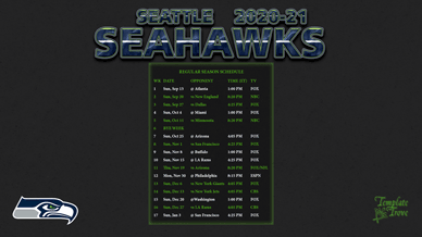 Seattle Seahawks 2020-21 Wallpaper Schedule
