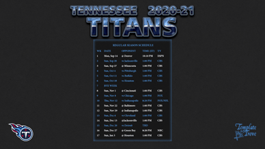 Tennessee Titans 2020-21 Wallpaper Schedule