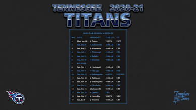Tennessee Titans 2020-21 Wallpaper Schedule