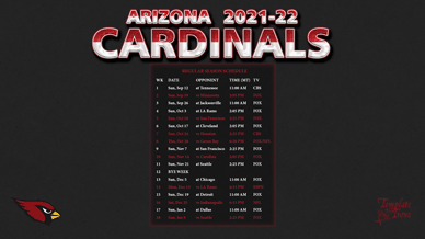 Arizona Cardinals 2021-22 Wallpaper Schedule
