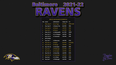 Baltimore Ravens 2021-22 Wallpaper Schedule