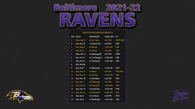 Baltimore Ravens 2021-22 Wallpaper Schedule