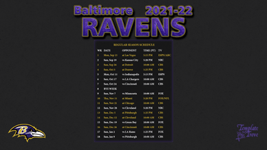 Baltimore Ravens 2021-22 Wallpaper Schedule