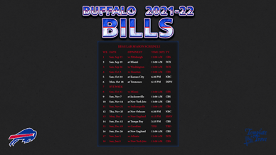 Buffalo Bills 2021-22 Wallpaper Schedule