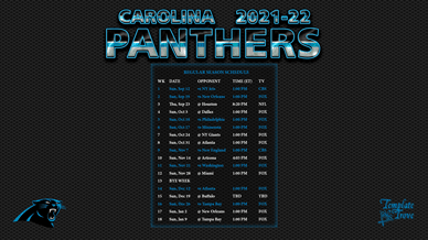 Carolina Panthers 2021-22 Wallpaper Schedule