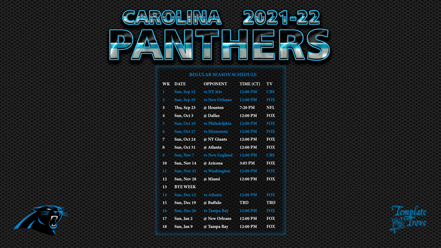 20212022 Carolina Panthers Wallpaper Schedule