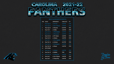 Carolina Panthers 2021-22 Wallpaper Schedule