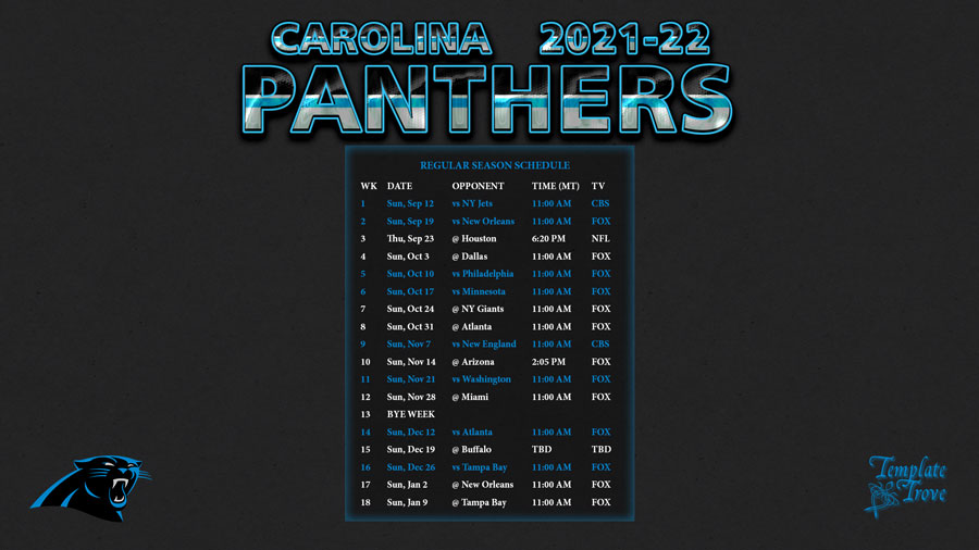 20212022 Carolina Panthers Wallpaper Schedule