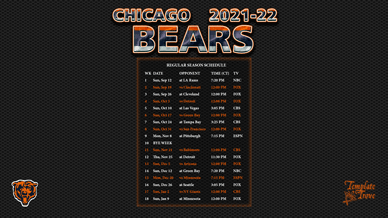 Chicago Bears 2021-22 Wallpaper Schedule