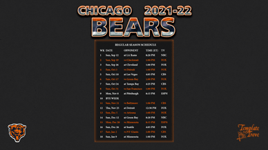 Chicago Bears 2021-22 Wallpaper Schedule