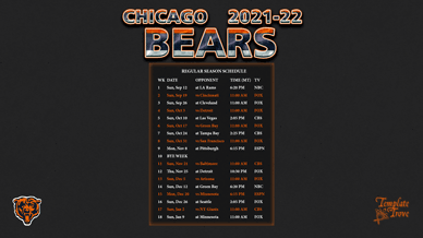 Chicago Bears 2021-22 Wallpaper Schedule