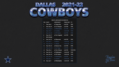 Dallas Cowboys 2021-22 Wallpaper Schedule