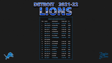 Detroit Lions 2021-22 Wallpaper Schedule