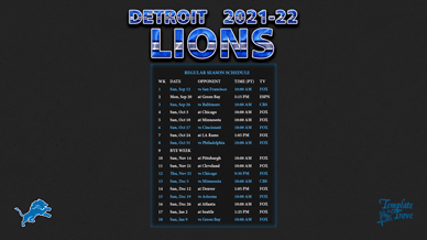 Detroit Lions 2021-22 Wallpaper Schedule