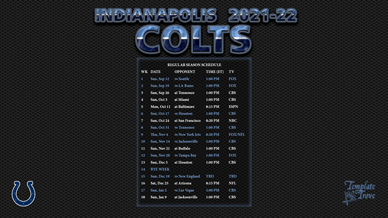 Indianapolis Colts 2021-22 Wallpaper Schedule
