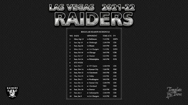 Las Vegas Raiders 2021-22 Wallpaper Schedule