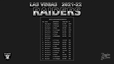 Las Vegas Raiders 2021-22 Wallpaper Schedule