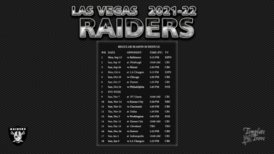 Las Vegas Raiders 2021-22 Wallpaper Schedule