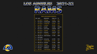 Los Angeles Rams 2021-22 Wallpaper Schedule