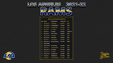 Los Angeles Rams 2021-22 Wallpaper Schedule