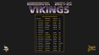 Minnesota Vikings 2021-22 Wallpaper Schedule