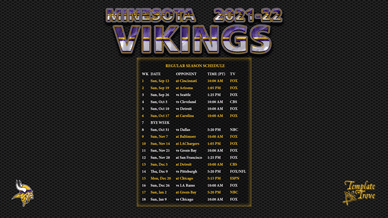 Minnesota Vikings 2021-22 Wallpaper Schedule